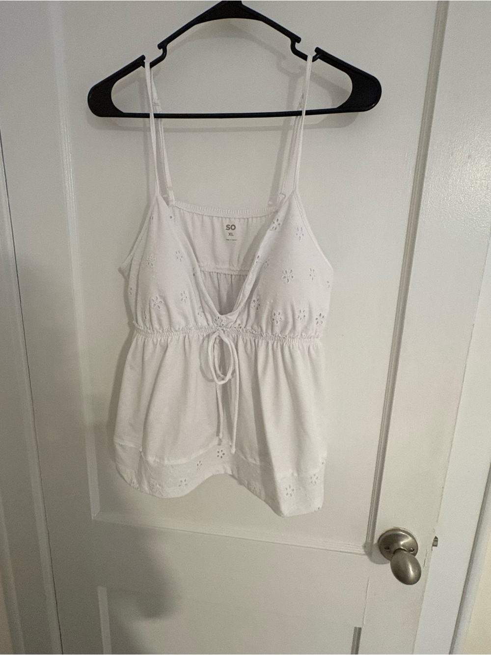 SO White Eyelet Cami